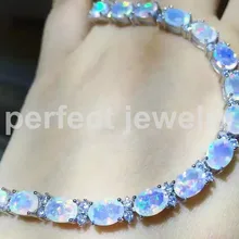 Настоящий опал, браслет на цепочке,, натуральный опал, серебро 925 пробы, хорошее ювелирное изделие, 0.47ct* 16 шт, драгоценные камни# XY16030102