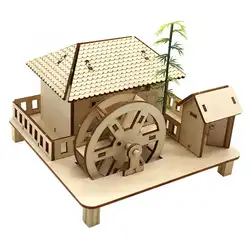 DIY деревянные строительные блоки ручная сборка игрушки развивающая игрушка небольшой коттеджный домик Модель с 1 шт бамбуковые прослойки