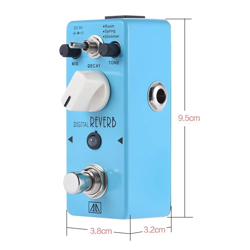 Электронная педаль для гитары с ревербератором 3 режима|true bypass|ocean verbguitar effect pedal |
