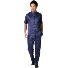 Nuevo Satén Rayón Traje de Kung Fu Chino Tradicional de Los Hombres Largo de La Vendimia manga Tai Chi Wushu Uniforme Ropa Ml XL XXL 3XL L070603