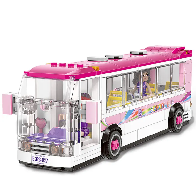 

XINGBAO 12005 City Girl Series New 402Pcs The School Bus Set Building Blocks Bricks Educational Funny Toys Model For Kids Gifts