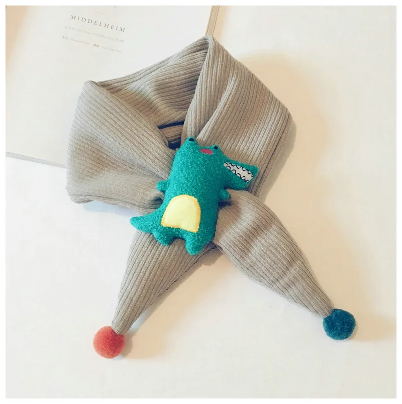  Autumn And Winter New Children'S Cartoon Dinosaur Scarf Korean Version Of Men And Women Baby Solid Color Plush Warm Scarf GCG64 (5)