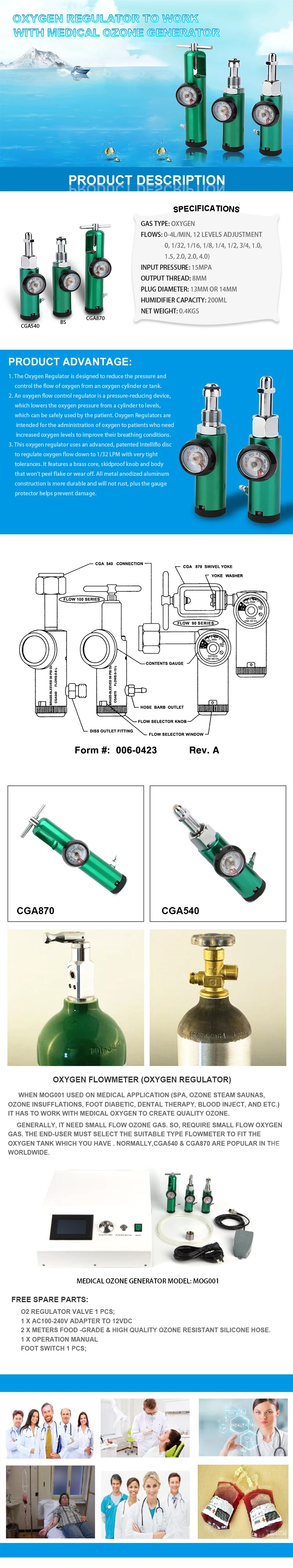 CGA540 Medical Oxygen regulator for medical ozone generator