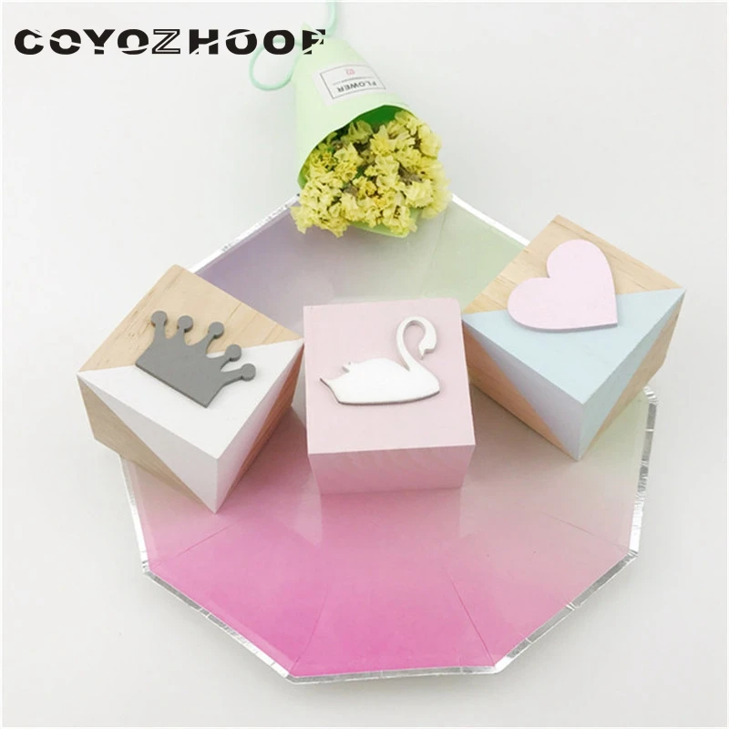 

3Pcs/Set Nordic Wooden Square Swan Decor Kids Room Figurines & Miniatures Natural Wedding Decorations Baby Toys Christmas Gifts