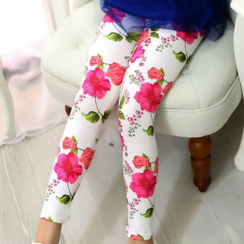 

Summer Autumn Kids'Wear Girls' Milk Threaded Bottom Pants Slim Girls Leggings