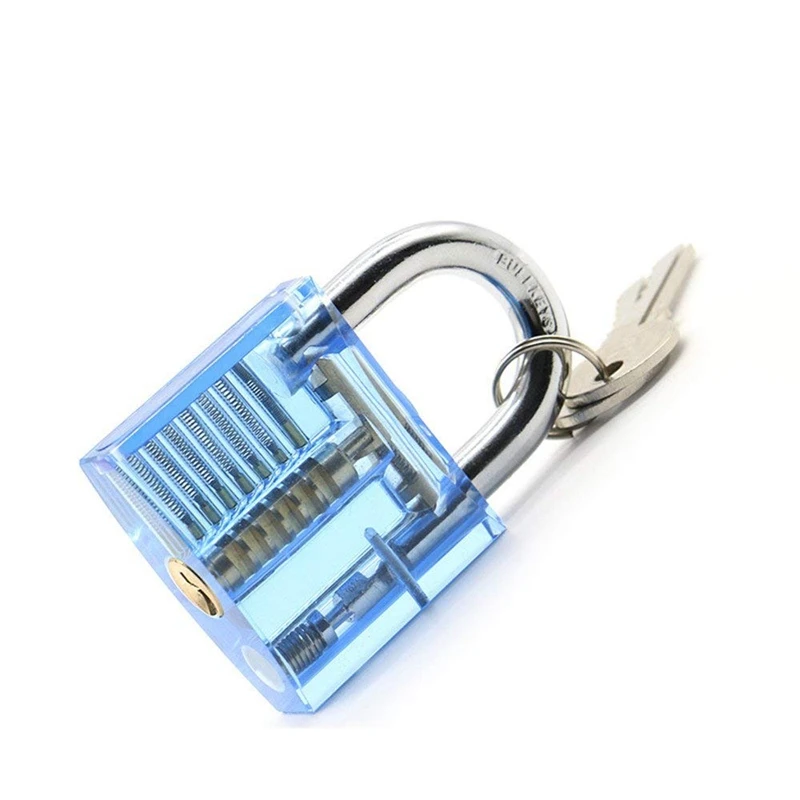 Blue Crystal Professional Visible Cutaway of Padlocks Lock for Locksmith Lock Training Trainer with 2 keys for Beginners 7