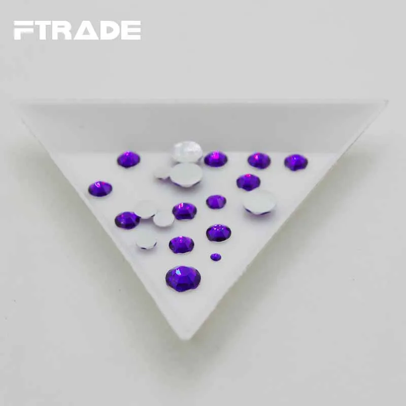 Violet Rhinestone Mixed Sizes Top Quality Non Hotfix Flatback Acrylic Rhinestones For Nail Art Decoration DIY Nail Mix Beads Pins & Pincushions