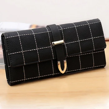 

2019 Best Quality Luxury White Thread Fashion Ladies PU Leather Wallets And Purses Wholesale Unisex Leather Wallet