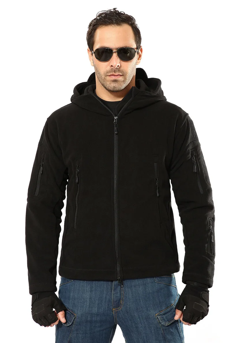 SJ-MAURIE Мужская Флисовая Куртка для походов, уличная теплая спортивная куртка для походов, куртка с капюшоном, ветровка, армейская тактическая одежда для охоты