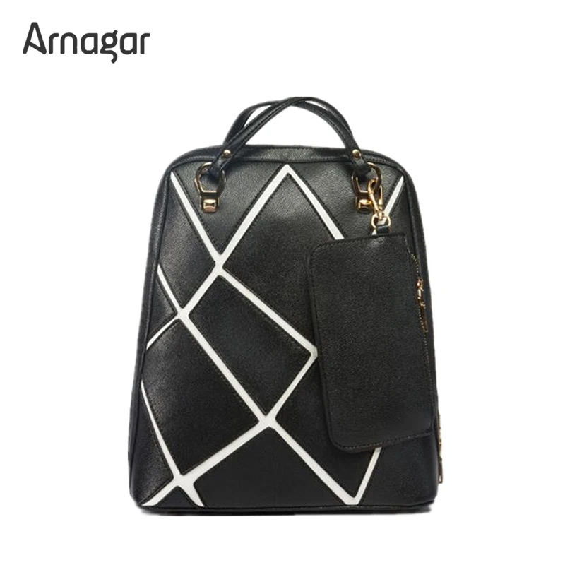 Arnagar leather backpack women bag ladies black female ...