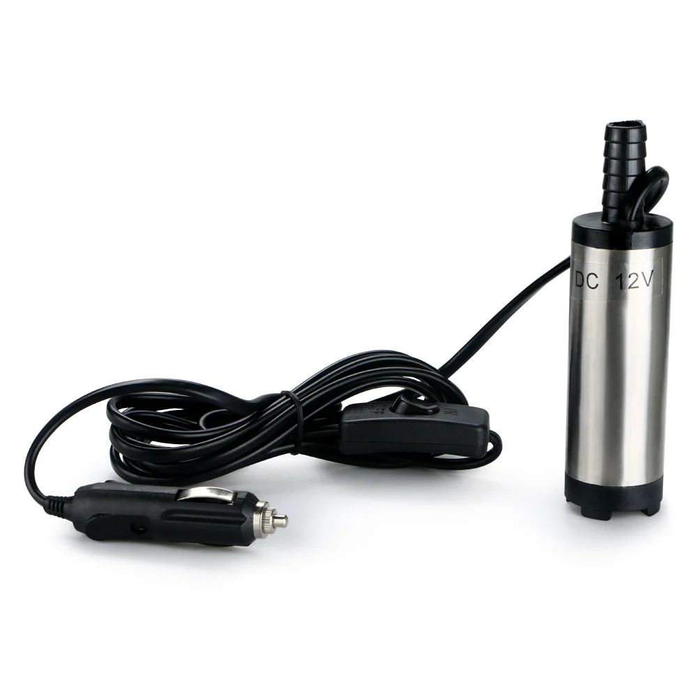 

DC 12V 38mm Submersible Pump Diesel Fuel Water Oil Camping Fishing Transfer Pump Cigarette lighter plug