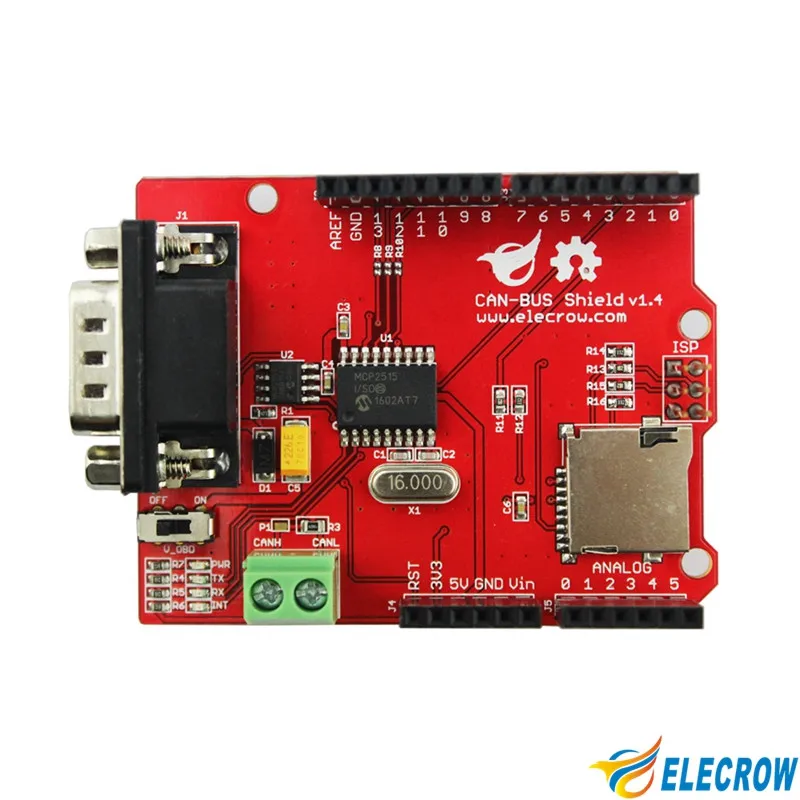 Elecrow CAN-BUS щит для Arduino Mega Leonardo Microchip MCP2515 CAN контроллер трансивера MicroSD карты DIY gps подключения