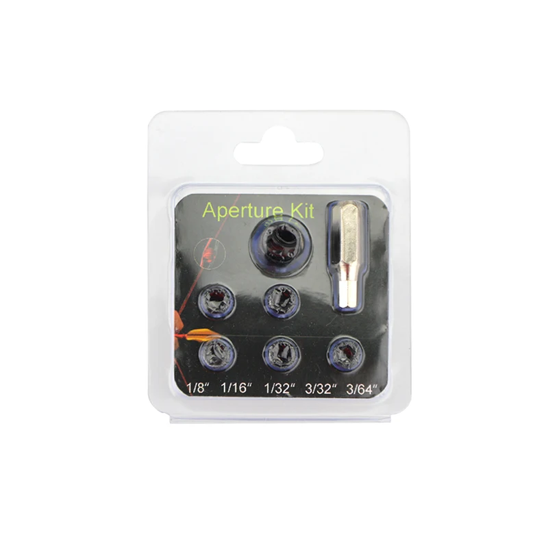  1Set Archery Compound Bow Peep Sight 45/37 Degree With 5pcs Inner Core Clarifier Lens Aperture Kit 
