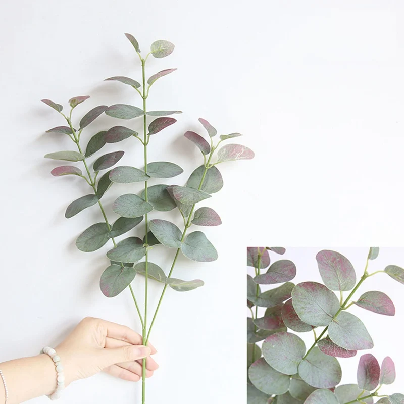 68 см зеленое искусственное растение искусственный эвкалипт зелень жевательная резинка листья Листва цветок украшения для дома и офиса - Цвет: RD