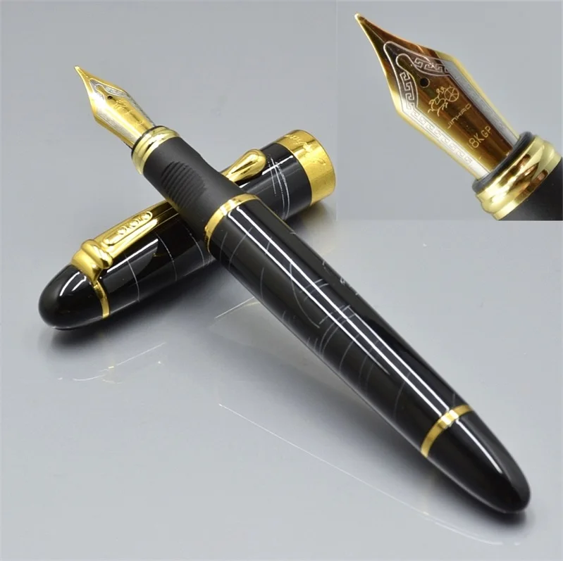 JINHAO X450 класса люкс 0,5 или 1,0 мм наконечник Металл Китайская каллиграфия перьевая ручка, канцелярские принадлежности для офиса, школьные принадлежности, бренд ручек молочного цвета - Цвет: pen as picture show