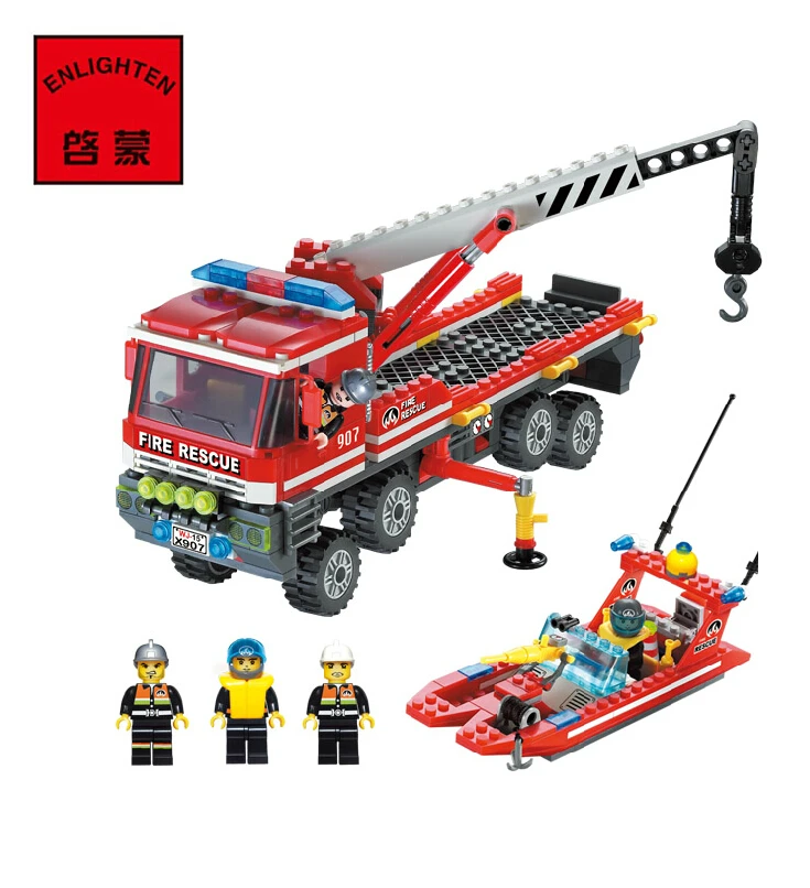 Enlighten Fire Rescue Fire Boat Building Blocks Sets Construction Educational Bricks Toys for Children Compatible Free Shipping block-set : image Enlighten Fire Rescue Fire Boat Building Blocks Sets Construction Educational Bricks Toys for Children Compatible Free Shipping block-set