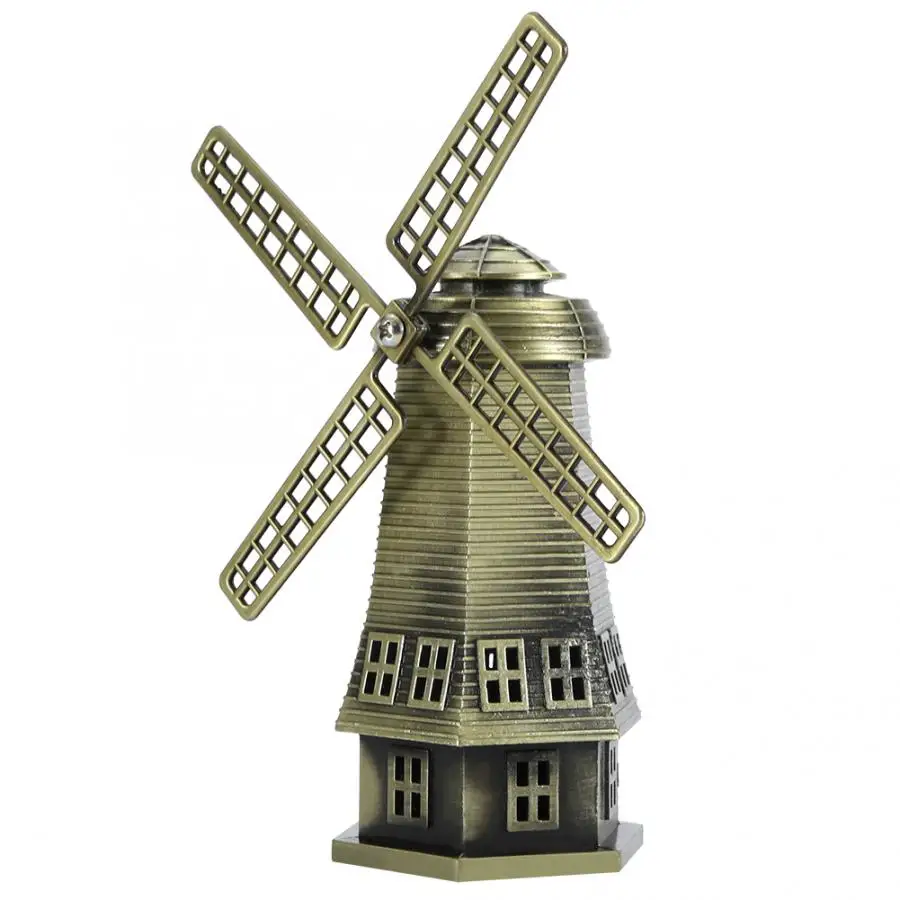 Голландская ветряная мельница металлическая модель здания украшение стола Подарочная модель домашний декор