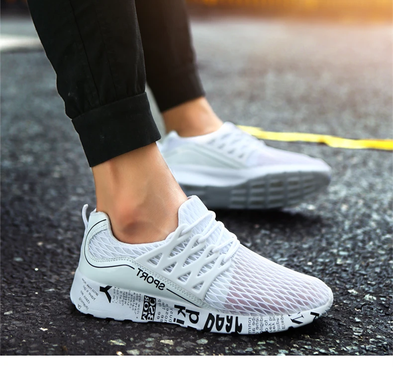 DESERT RAM Brand 2018 Fashion Shoes Men Fabric Air Mesh Casual Tenis Sneakers High Top Summer Breathable Black White Mens Shoe (8)