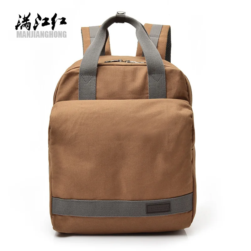 Cross - border men's backpack canvas travel backpack computer bags Korean high school student bags fashion trend