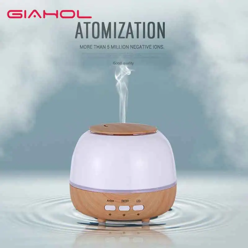 

400ml Aromatherapy Essential Oil Aroma Diffuser With Wood Grain Apple Aromatherapy Diffuser Led Light For Home Air Humidifier