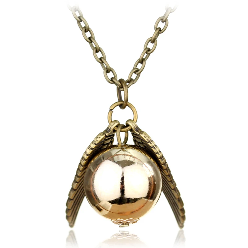 

2 Colors Delicate 3D Quidditch Necklaces & Pendants Ancient Bronze Silver Charm Necklace Golden Snitch Pendent Women Sieraden