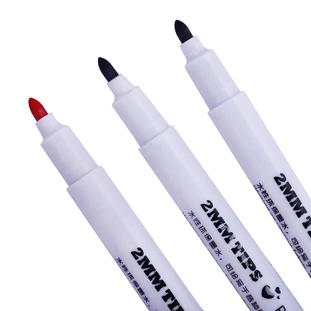 3Pcs 2mm Permanent Fabric Paint Marker T-Shirt Pens For Clothes Shoes DIY Graffiti Design for Artist