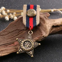 

Mdiger Vintage Medal Brooches West Cowboy Style Pin Brooch Men Army Medals Brooches Student School Uniform Accessories