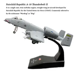 Амер 1/100 масштаб военная модель игрушки Fairchild Республика A-10 Thunderbolt II Warthog Fighter литья под давлением Металл самолет модель игрушки