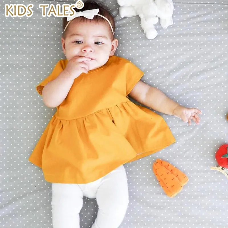 New Baby Girl Dress Yellow Dress Toddlers Girls Summer Clothes for