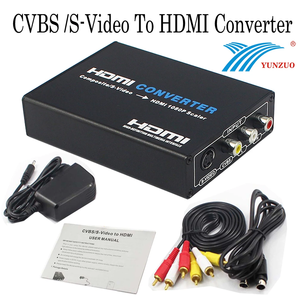 

AV S-Video CVBS to HDMI Audio Converter AV CVBS+S-VIDEO Composite S-video Switcher HDMI 1080P Adaptor Upscaler HD 3RCA for TV PC