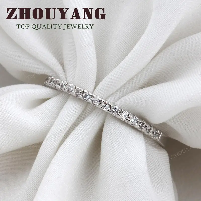 ZHOUYANG высокое качество ZYR133 лаконичный фианит серебряный цвет модные свадебные