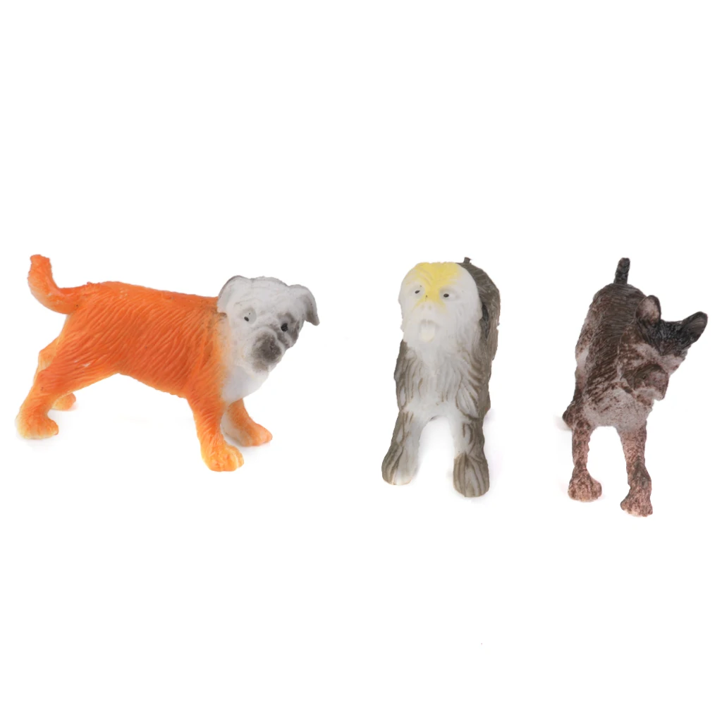 12Pcs/Pack Multi-Color Plastic Dog Pet Animal Model Toy for Kids Children Toddlers Gift Room Desk Table Decor
