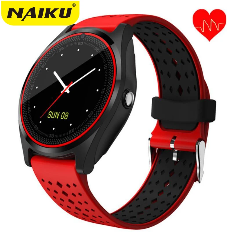 NAIKU V9 HR Смарт часы с камерой Bluetooth Smartwatch SIM карты наручные для телефона Android Носимых