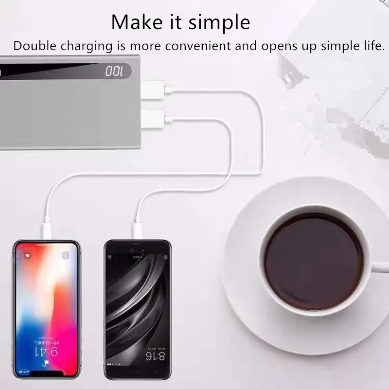 SOODOO 10000 мАч портативное зарядное устройство Быстрая зарядка Тонкий Ультратонкий светодиодный цифровой дисплей портативное зарядное устройство с двумя Usb для Xiaomi IPhone huawei