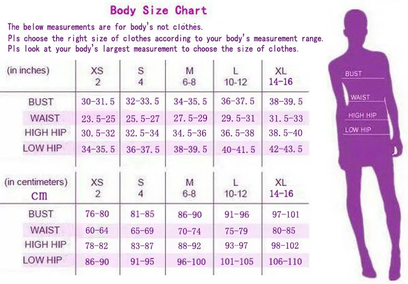 new body size chart