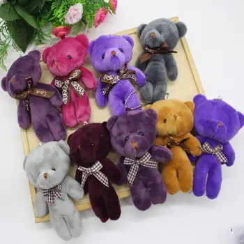 

10pcs big head teddy bears,12cm plush bear bouquet,wedding Birthday gift DIY mobile accessory pendant,baby shower kid party toys