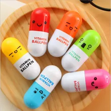 DIY Cute Kawaii Creative Pill Ballpoint Pen Telescopic Ball Point Pen Office School Supplies Korean Stationery Free shipping 422