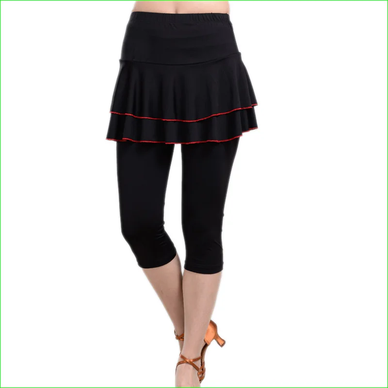 

Tennis Badminton Dance Tights Woman Compression Knee Length Skirt Pants Fitness Double Layer