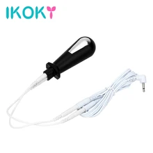 IKOKY Electric Shock Anal Vaginal Plug Stimulator Electro Massage Medical Themed Toys Erotic Sex Toys For Men Women Masturbator