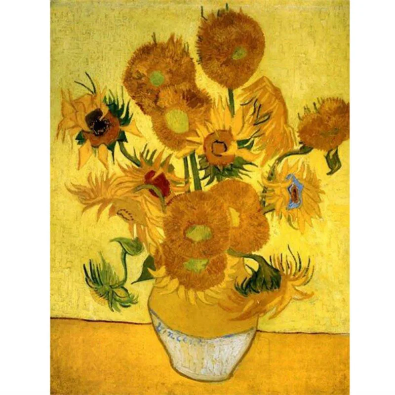 

DIY 5D Diamond Mosaic Van Gogh Sunflowers Diamond Painting Cross Stitch Kit Diamonds Embroidery Drill Home Decoration RY169