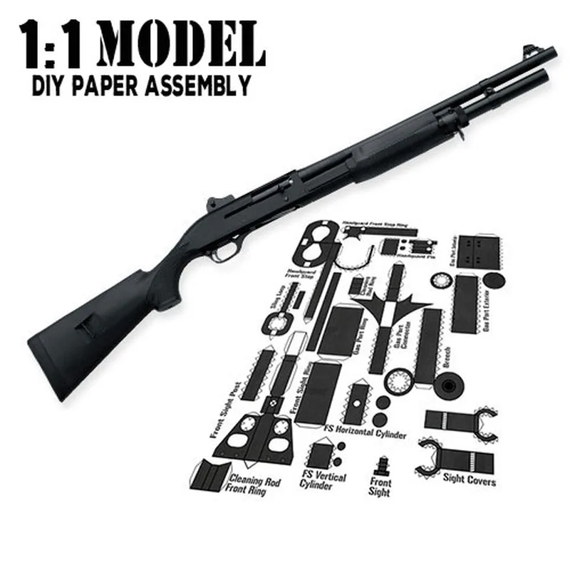 

1:1 M3 Toy Gun Model Paper Assembled Educational Toy Building Construction Toys Card Model Building Sets