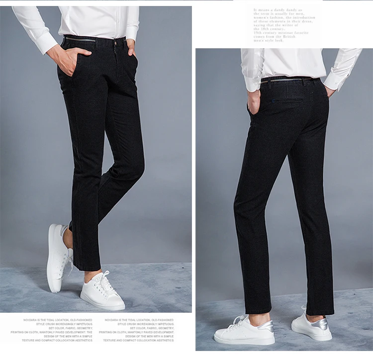 HCXY бренды 2019 Four Seasons классический Для мужчин шлифовальный повседневные мужские брюки Бизнес прямые обтягивающие мужские брюки стретч