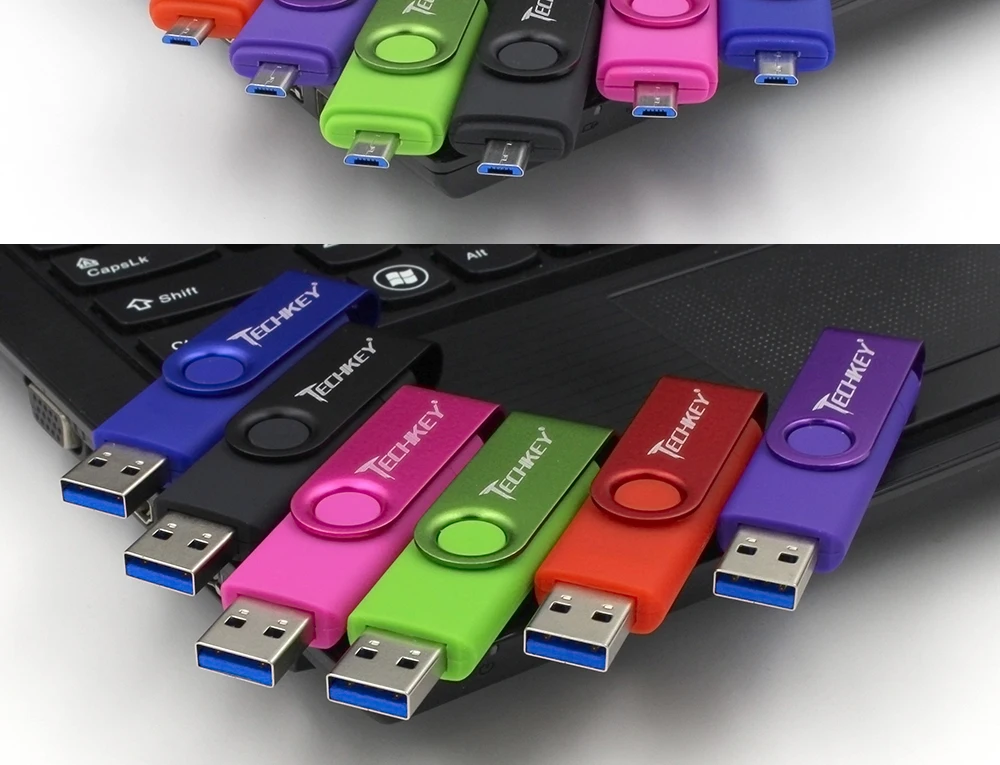 Новинка: TECHKEY OTG usb 3,0 64 ГБ usb флэш-накопитель 3,0 32gbpen накопитель 8 Гб оперативной памяти, 16 Гб встроенной памяти, memoria cel usb флешки флэш-накопитель из дерева для мобильного телефона