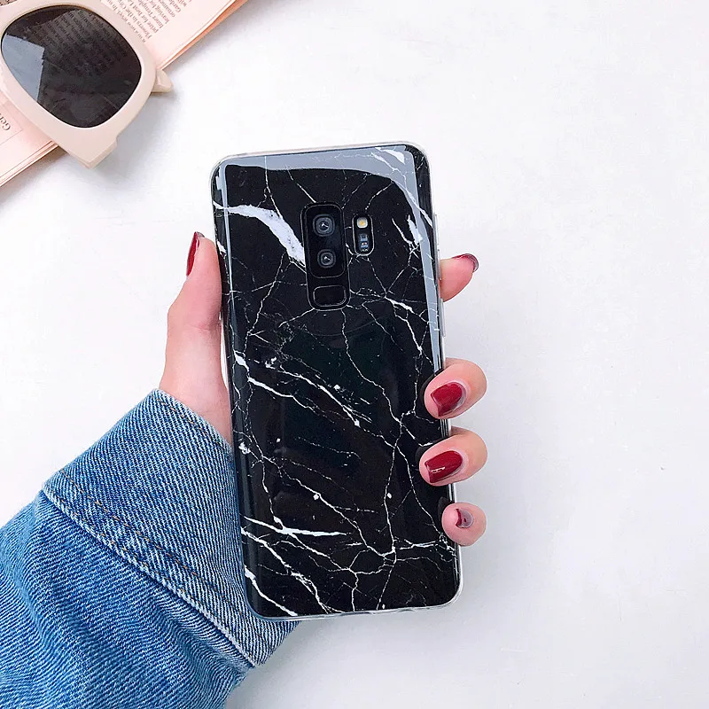 Samsung A50 Case Fashion Marble Stone Phone Cover for Samsung Galaxy A30 M10 A10 Back Cover Funda Glossy Silicone Coque Carcasa