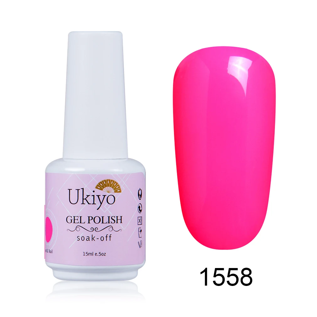 Ukiyo 15 мл гель лак Vernis полуперманентный УФ-гель для ногтей эмаль гель для ногтей геллак замачиваемый блеск лак для ногтей - Цвет: 1558