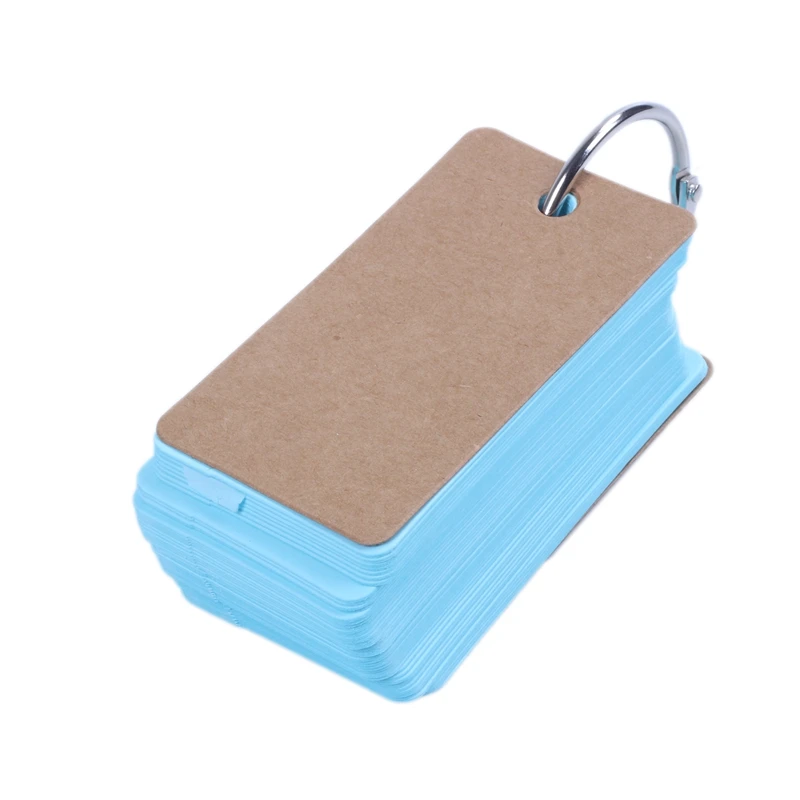 

3pcs Binder Ring Easy Flip Flash Cards Study Cards, 100 Blank Pages,yellow+blue+pink