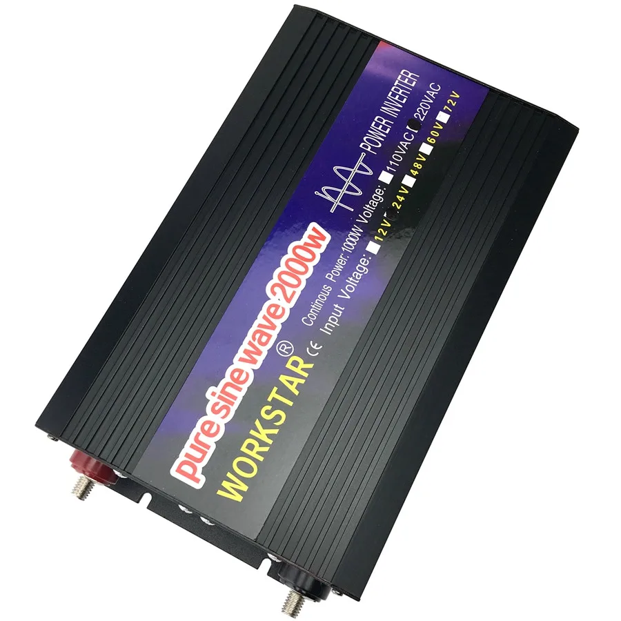 WORKSTAR пик 2000 Вт Чистая синусоида вне сети DC/AC инвертор DC12V/24 В к AC220V 50 Гц/60 Гц инвертор питания для солнечной системы