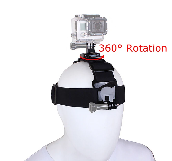 

New Designed 360 Degree Rotation Head Band Strap Belt with Dual Mount Holder for Gopro Hero 4 3+ 3 2 SJCAM Xiaomi yi Camera