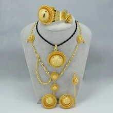 Joyería conjunto Chapado En Oro Amarillo de Eritrea etiopía Habesha conjuntos de Etiopía Joyería Tradicional Africano Mejor Regalo de Boda #000715