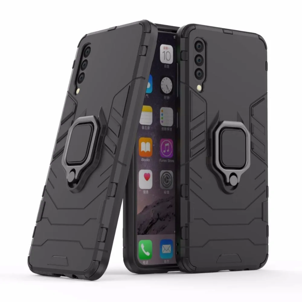 Hard Phone Cover Case for Samsung Galaxy A50 Magnetic Holder Armor Protective Rubber Bumper SM-A505F |